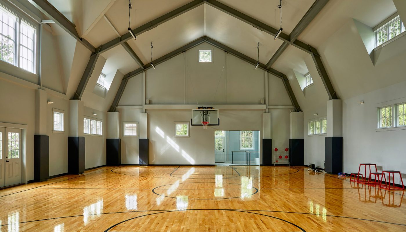 Photo of indoor basketball court in Wellesley, MA residence