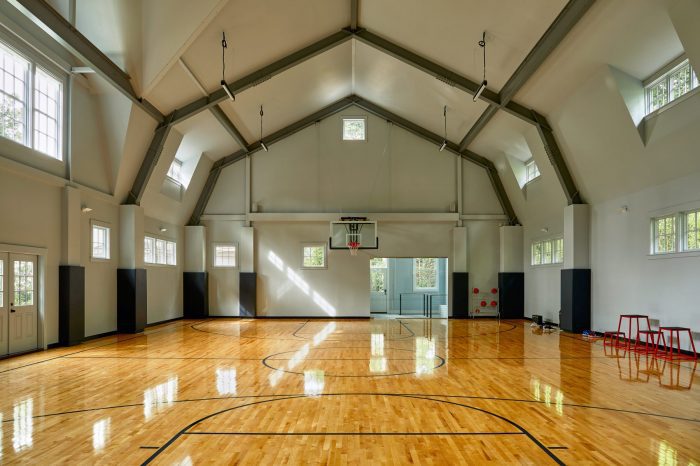 Photo of indoor basketball court in Wellesley, MA residence